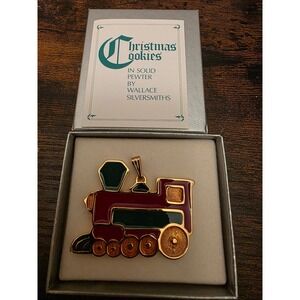 Wallace Silversmiths Christmas Cookies Train Engine Solid Pewter Ornament